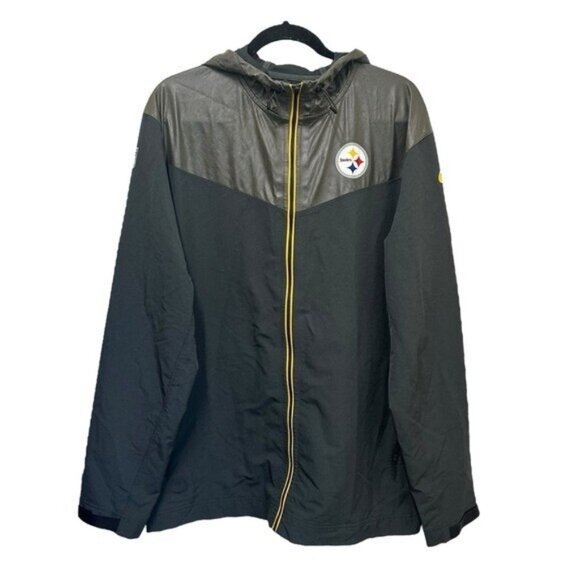 Pittsburgh Steelers Nike NFL On Field XL Full Zip Hooded Logo Jacket 597674-032 - Picture 1 of 11